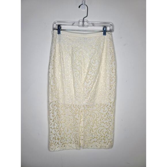 Express ivory cream lace long straight skirt - 8 - Picture 3 of 4